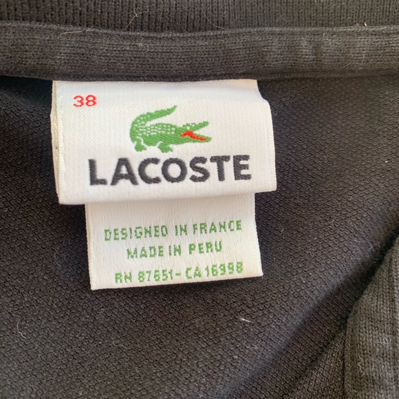 Black long sleeve lacosts polo - Picture 1 of 2